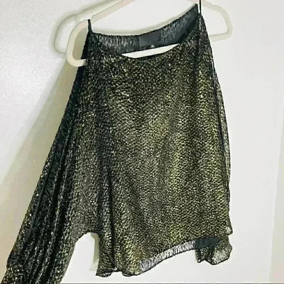 NEW Nili Lotan Devon Blouse Gold Velvet Y2K 90s Minimalist Party Romantic Silk - Picture 4 of 7